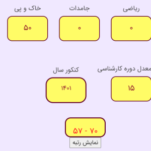 سامانه تخمین رتبه کنکور ارشد